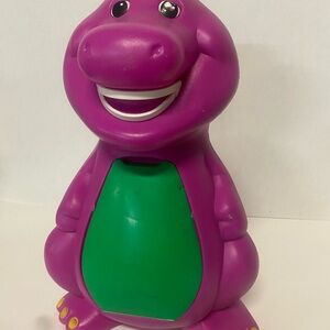 Vintage 1993 Barney  The Purple Dinosaur,Plastic Blow Mold Figure Bank Storage